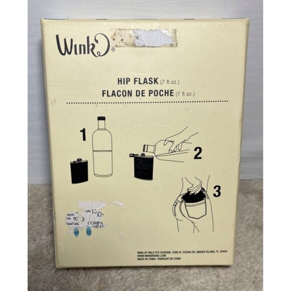 Wink Hip Flask With Knitted Acorn Autumn Design 7 Fl Oz Stainless Steel - Picture 3 of 5